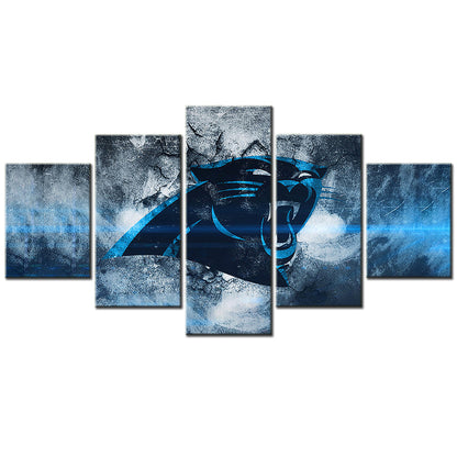 American Football - 5 Pieces Wall Art - AF5039 - Carolina Panthers Sports - American Football Poster - American Football Canvas