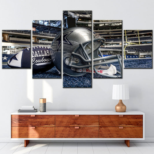 American Football - 5 Pieces Wall Art - AF5044 - Dallas Cowboys Helmet - American Football Poster - American Football Canvas