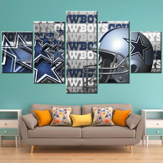 American Football - 5 Pieces Wall Art - AF5046 - Dallas Cowboys Helmet - American Football Poster - American Football Canvas