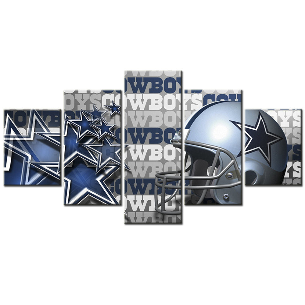 American Football - 5 Pieces Wall Art - AF5046 - Dallas Cowboys Helmet - American Football Poster - American Football Canvas