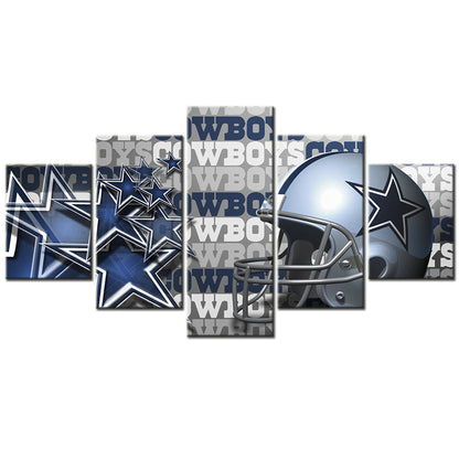 American Football - 5 Pieces Wall Art - AF5046 - Dallas Cowboys Helmet - American Football Poster - American Football Canvas
