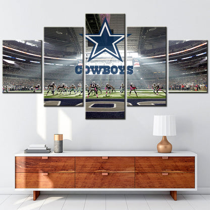 American Football - 5 Pieces Wall Art - AF5047 - Dallas Cowboys Logo Stadium Sports - American Football Poster - American Football Canvas