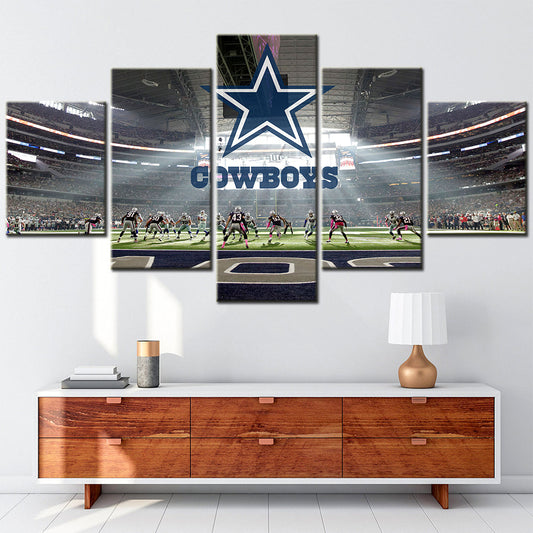 American Football - 5 Pieces Wall Art - AF5047 - Dallas Cowboys Logo Stadium Sports - American Football Poster - American Football Canvas