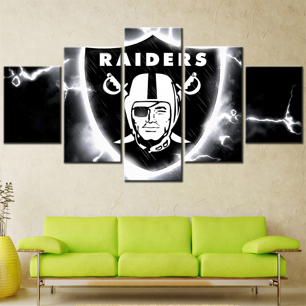 American Football - 5 Pieces Wall Art - AF5017 - Oakland Raiders - American Football Poster - American Football Canvas