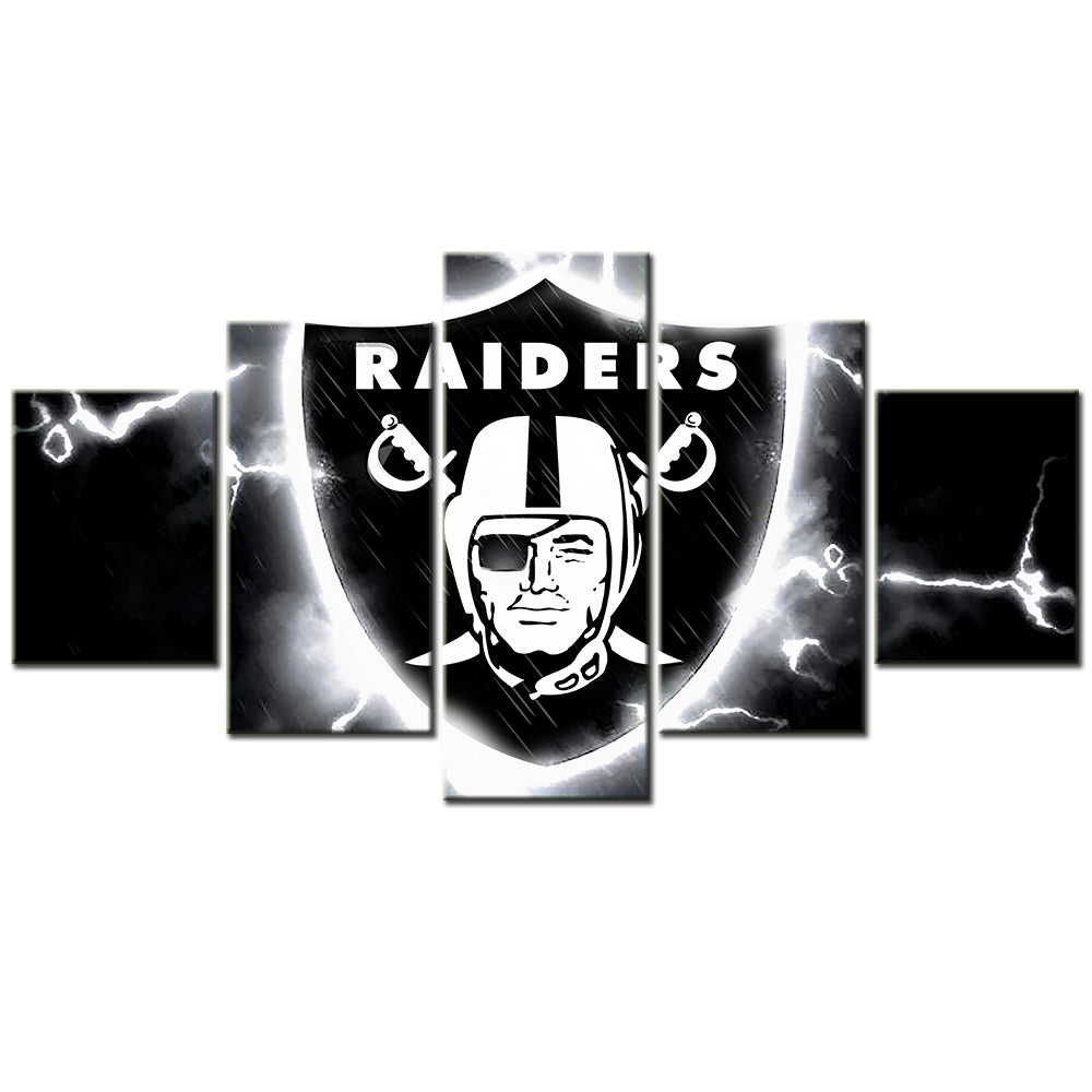American Football - 5 Pieces Wall Art - AF5017 - Oakland Raiders - American Football Poster - American Football Canvas