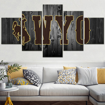 American Football - 5 Pieces Wall Art - AF5058 - Wyoming Cowboys Football - American Football Poster - American Football Canvas