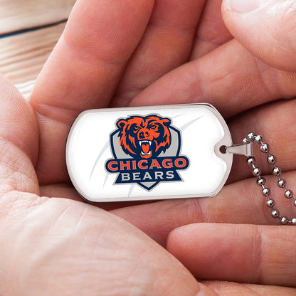 American Football - AFD005 - Chicago Bears - American Football Dog Tag - Military Ball Chain - Luxury Dog Tag