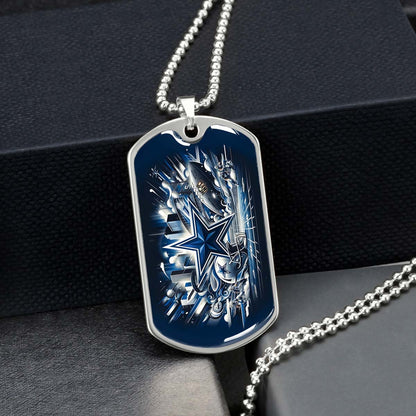 American Football - AFD009 - Dallas Cowboys Super Bowl Dreams - American Football Dog Tag - Military Ball Chain - Luxury Dog Tag