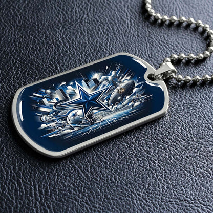 American Football - AFD009 - Dallas Cowboys Super Bowl Dreams - American Football Dog Tag - Military Ball Chain - Luxury Dog Tag