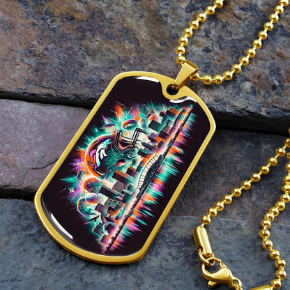 American Football - AFD013 - Denver Broncos - American Football Dog Tag - Military Ball Chain - Luxury Dog Tag