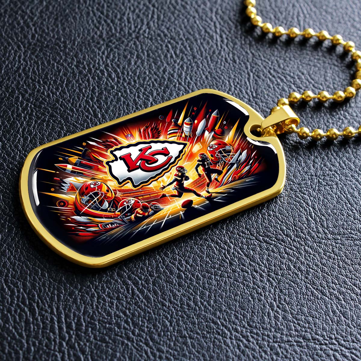 American Football - AFD016 - Detroit Lions NFL Super Bowl - American Football Dog Tag - Military Ball Chain - Luxury Dog Tag (Copy)