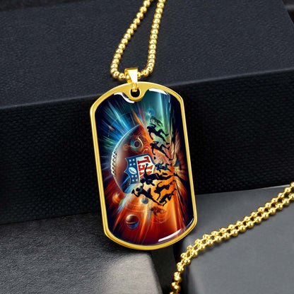 American Football - AFD018 - Dynamic NFL - American Football Dog Tag - Military Ball Chain - Luxury Dog Tag
