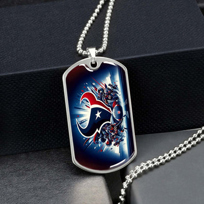 American Football - AFD024 - Houston Texans NFL Football Sports Team - American Football Dog Tag - Military Ball Chain - Luxury Dog Tag