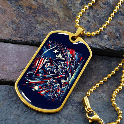 American Football - AFD028 - New England Patriots NFL Football Sports Team - American Football Dog Tag - Military Ball Chain - Luxury Dog Tag