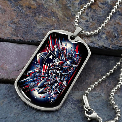 American Football - AFD029 - New England Patriots Super Bowl - American Football Dog Tag - Military Ball Chain - Luxury Dog Tag