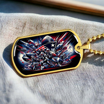 American Football - AFD029 - New England Patriots Super Bowl - American Football Dog Tag - Military Ball Chain - Luxury Dog Tag