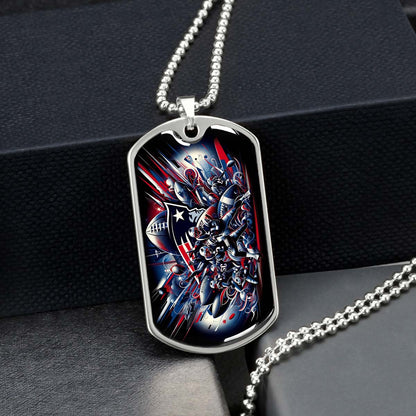 American Football - AFD029 - New England Patriots Super Bowl - American Football Dog Tag - Military Ball Chain - Luxury Dog Tag