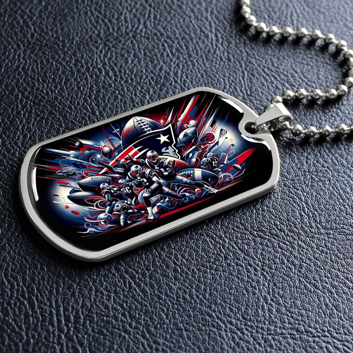 American Football - AFD029 - New England Patriots Super Bowl - American Football Dog Tag - Military Ball Chain - Luxury Dog Tag