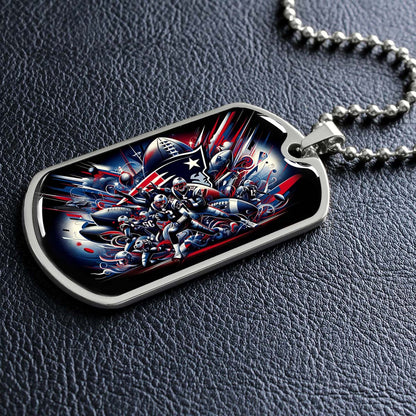 American Football - AFD029 - New England Patriots Super Bowl - American Football Dog Tag - Military Ball Chain - Luxury Dog Tag