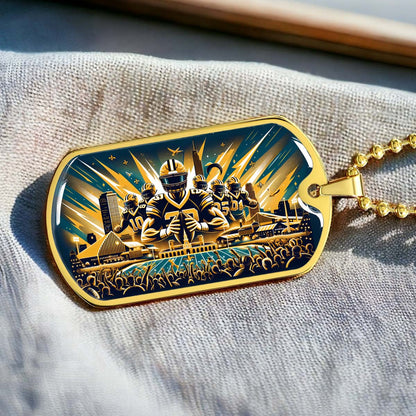 American Football - AFD031 - New Orleans Saints Dynamic - American Football Dog Tag - Military Ball Chain - Luxury Dog Tag