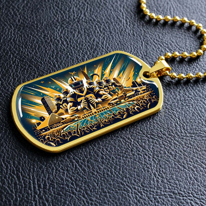 American Football - AFD031 - New Orleans Saints Dynamic - American Football Dog Tag - Military Ball Chain - Luxury Dog Tag