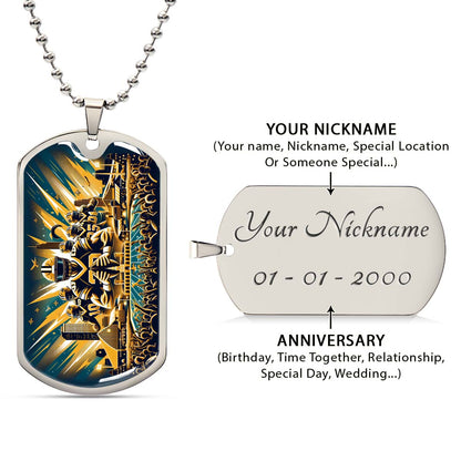 American Football - AFD031 - New Orleans Saints Dynamic - American Football Dog Tag - Military Ball Chain - Luxury Dog Tag
