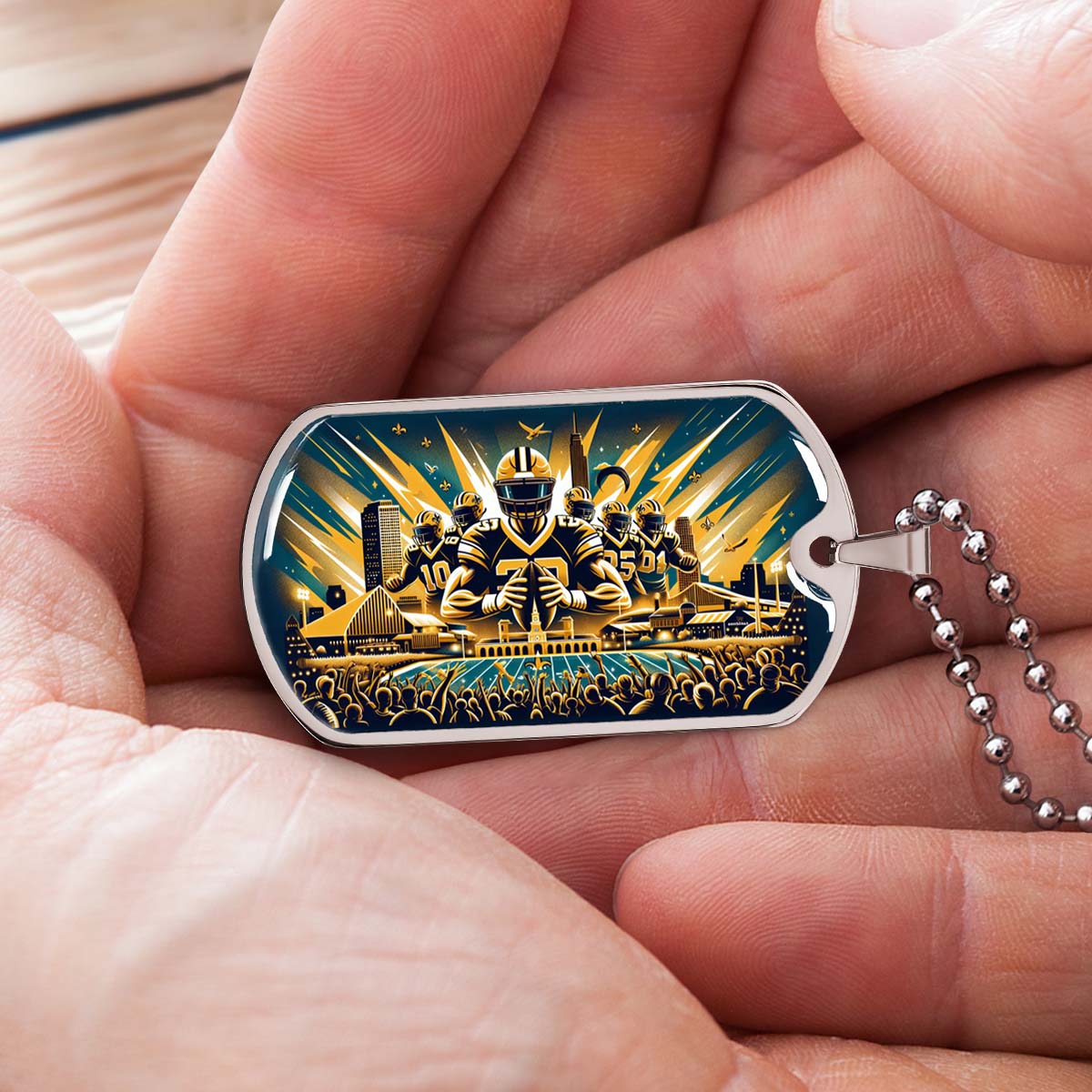 American Football - AFD031 - New Orleans Saints Dynamic - American Football Dog Tag - Military Ball Chain - Luxury Dog Tag