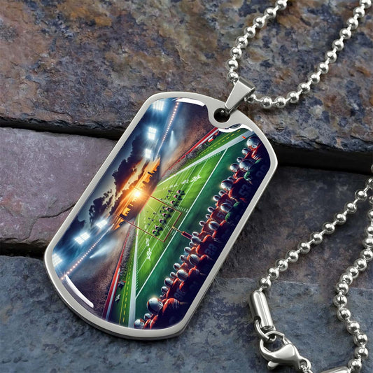 American Football - AFD033 - NFL Sunset Showdown - American Football Dog Tag - Military Ball Chain - Luxury Dog Tag