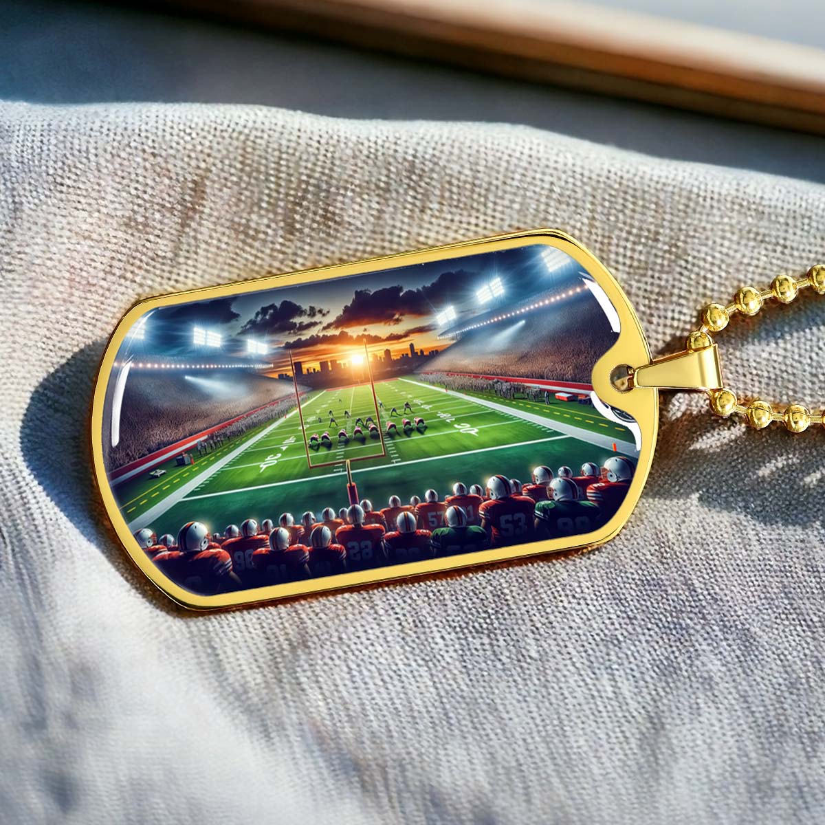 American Football - AFD033 - NFL Sunset Showdown - American Football Dog Tag - Military Ball Chain - Luxury Dog Tag