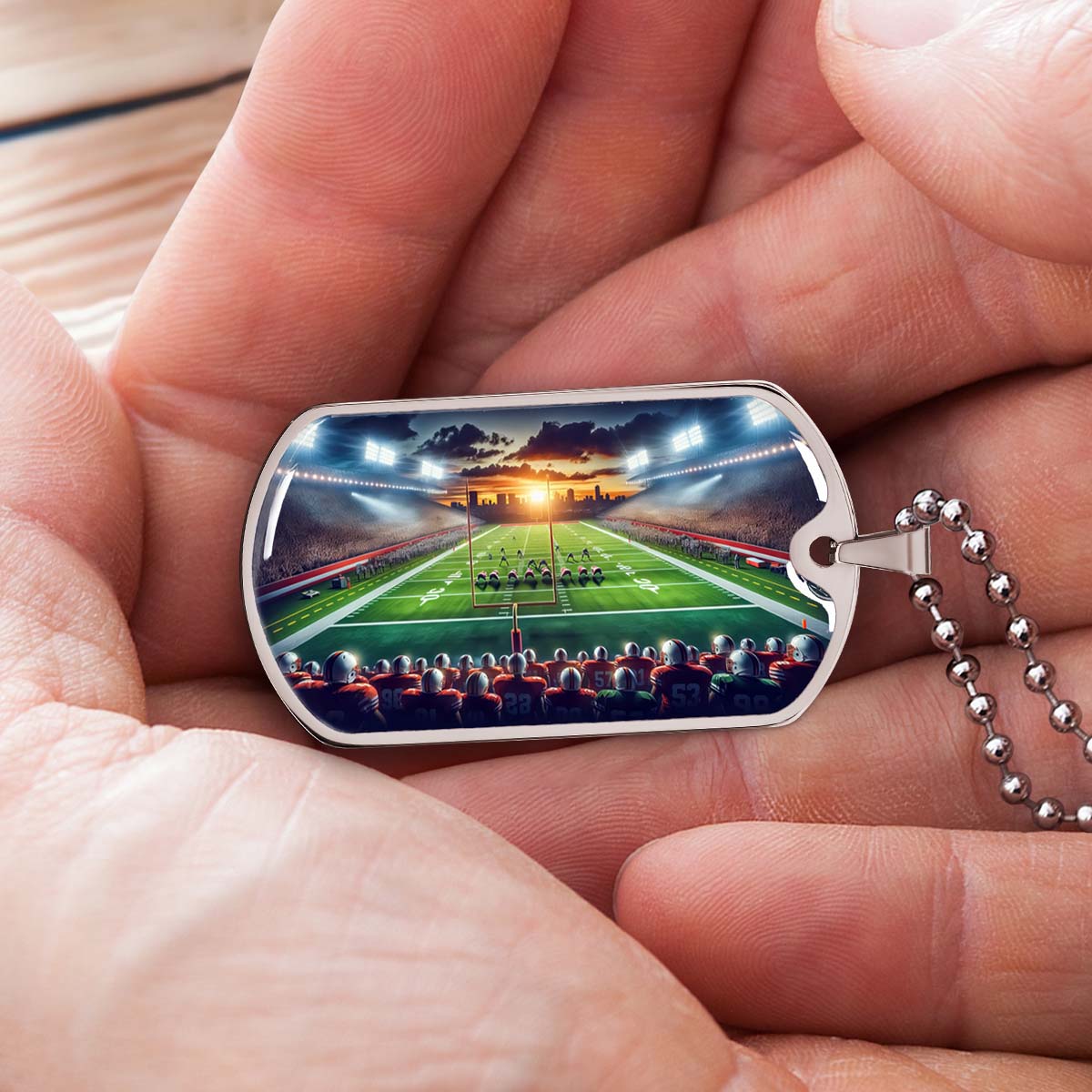 American Football - AFD033 - NFL Sunset Showdown - American Football Dog Tag - Military Ball Chain - Luxury Dog Tag