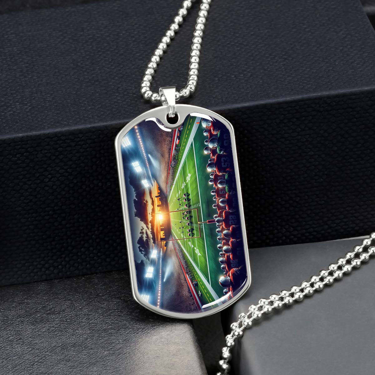 American Football - AFD033 - NFL Sunset Showdown - American Football Dog Tag - Military Ball Chain - Luxury Dog Tag