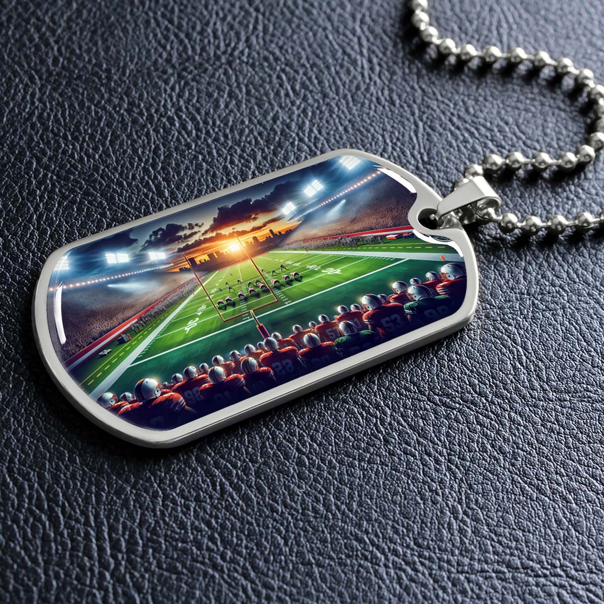 American Football - AFD033 - NFL Sunset Showdown - American Football Dog Tag - Military Ball Chain - Luxury Dog Tag