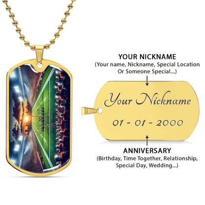 American Football - AFD033 - NFL Sunset Showdown - American Football Dog Tag - Military Ball Chain - Luxury Dog Tag