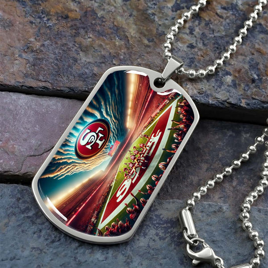 American Football - AFD039 - San Francisco 49ers Stadium - American Football Dog Tag - Military Ball Chain - Luxury Dog Tag