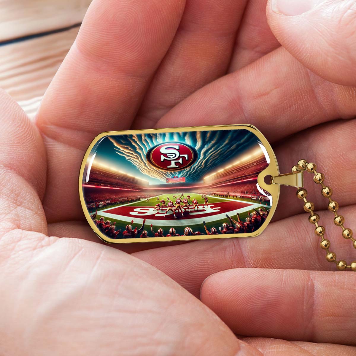 American Football - AFD039 - San Francisco 49ers Stadium - American Football Dog Tag - Military Ball Chain - Luxury Dog Tag