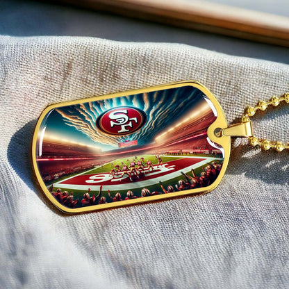 American Football - AFD039 - San Francisco 49ers Stadium - American Football Dog Tag - Military Ball Chain - Luxury Dog Tag