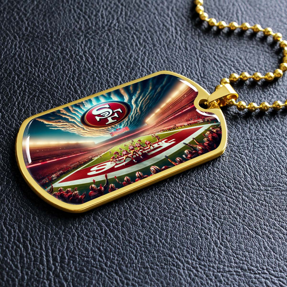 American Football - AFD039 - San Francisco 49ers Stadium - American Football Dog Tag - Military Ball Chain - Luxury Dog Tag
