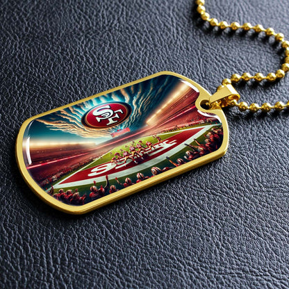 American Football - AFD039 - San Francisco 49ers Stadium - American Football Dog Tag - Military Ball Chain - Luxury Dog Tag