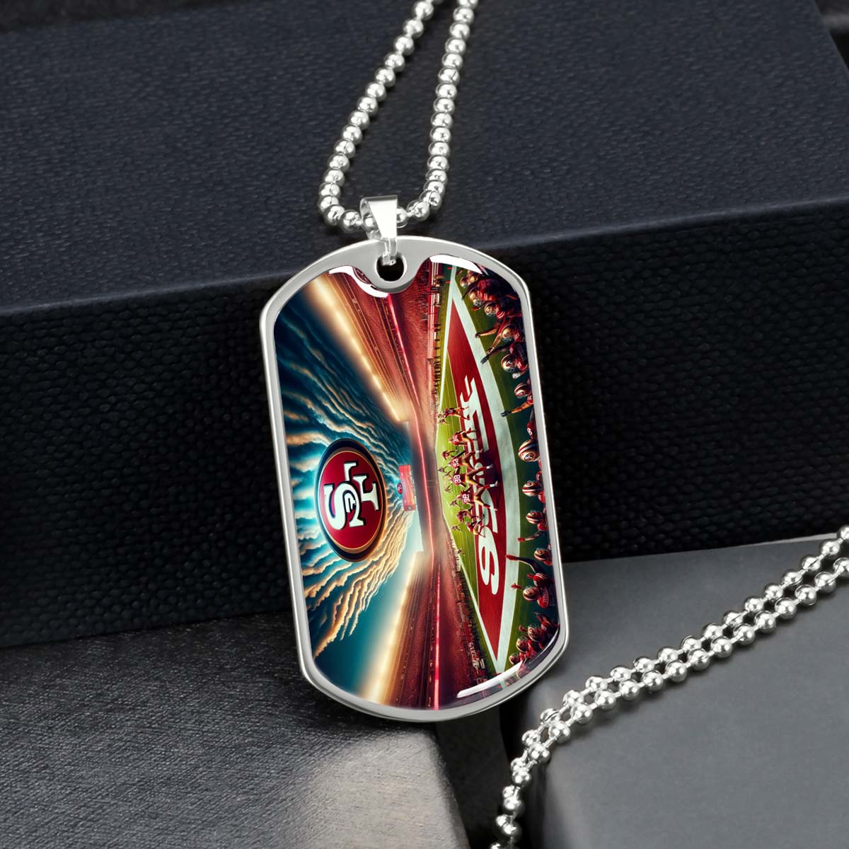 American Football - AFD039 - San Francisco 49ers Stadium - American Football Dog Tag - Military Ball Chain - Luxury Dog Tag
