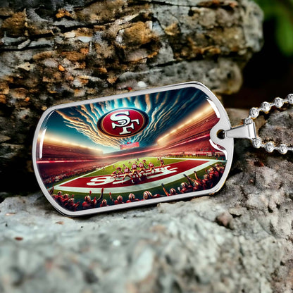 American Football - AFD039 - San Francisco 49ers Stadium - American Football Dog Tag - Military Ball Chain - Luxury Dog Tag
