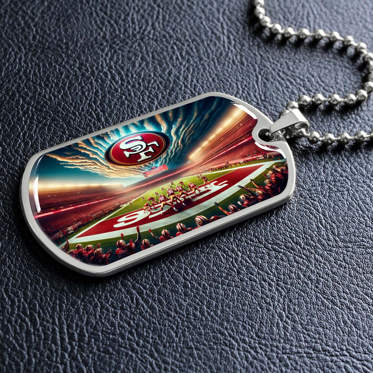 American Football - AFD039 - San Francisco 49ers Stadium - American Football Dog Tag - Military Ball Chain - Luxury Dog Tag