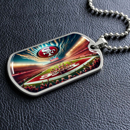 American Football - AFD039 - San Francisco 49ers Stadium - American Football Dog Tag - Military Ball Chain - Luxury Dog Tag
