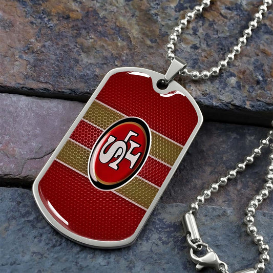 American Football - AFD041 - San Francisco 49ers - Capture The Spirit Of Football - American Football Dog Tag - Military Ball Chain - Luxury Dog Tag