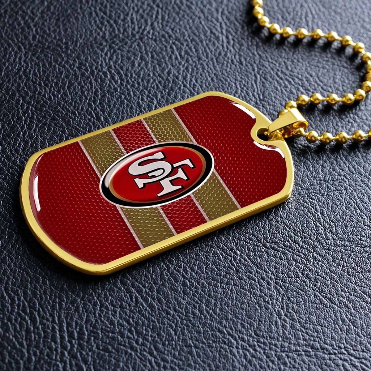 American Football - AFD041 - San Francisco 49ers - Capture The Spirit Of Football - American Football Dog Tag - Military Ball Chain - Luxury Dog Tag