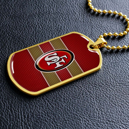 American Football - AFD041 - San Francisco 49ers - Capture The Spirit Of Football - American Football Dog Tag - Military Ball Chain - Luxury Dog Tag