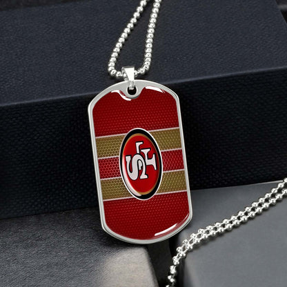 American Football - AFD041 - San Francisco 49ers - Capture The Spirit Of Football - American Football Dog Tag - Military Ball Chain - Luxury Dog Tag