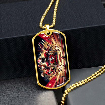 American Football - AFD042 - San Francisco 49ers NFL Super Bowl - American Football Dog Tag - Military Ball Chain - Luxury Dog Tag