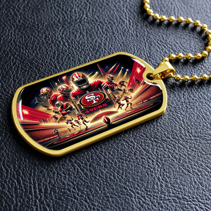 American Football - AFD042 - San Francisco 49ers NFL Super Bowl - American Football Dog Tag - Military Ball Chain - Luxury Dog Tag