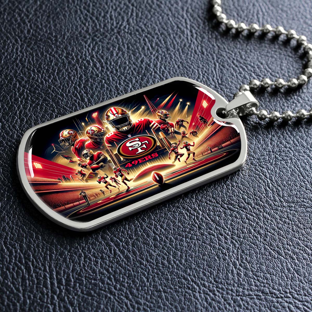 American Football - AFD042 - San Francisco 49ers NFL Super Bowl - American Football Dog Tag - Military Ball Chain - Luxury Dog Tag