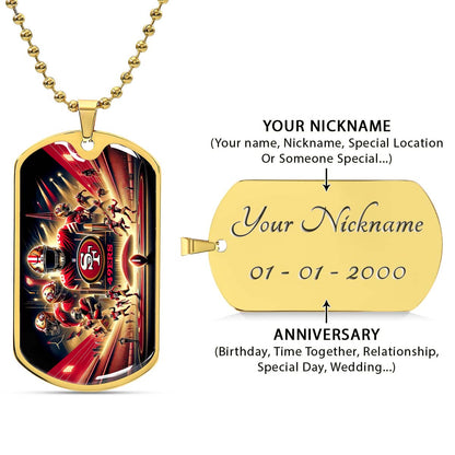 American Football - AFD042 - San Francisco 49ers NFL Super Bowl - American Football Dog Tag - Military Ball Chain - Luxury Dog Tag